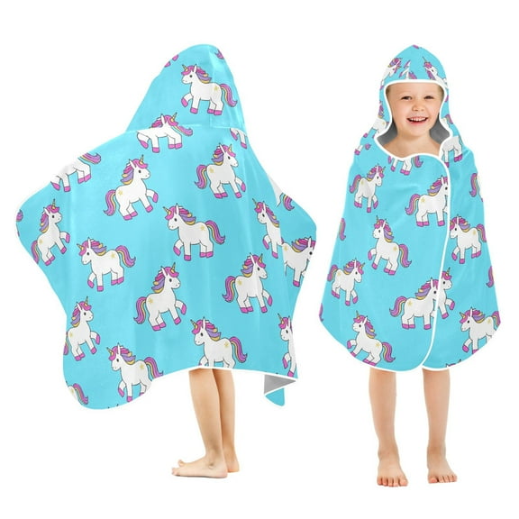 joogoo Unicorn Cute Kids Hooded Beach Towel Baby Bath Towel 23.5"x50"
