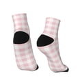 thumbnail image 4 of Bingfone Pink Checkboard Design Patterned Men'S Women'S Casual Cotton Socks, 4 of 9
