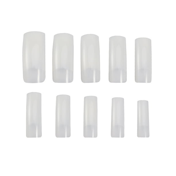 500pcs Uñas postizas Color natural Artificial Media cubierta Puntas de uñas postizas