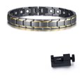 thumbnail image 1 of Men's Health Magnetic Anklet Black & Gold Tone Stainless Steel Bio Energy Power, 1 of 4