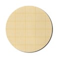 thumbnail image 1 of Vintage Mouse Pad for Computers, Gingham Pattern with Bicolor Checkered Squares with Heart Shaped Motifs, Round Non-Slip Thick Rubber Modern Gaming Mousepad, 8" Round, Mustard and White, by Ambesonne, 1 of 2