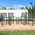 thumbnail image 4 of AECOJOY Outdoor Patio Metal Dining Chairs, Stackable Arm Chairs-Iron Frame-Set of 4-Black, 4 of 9