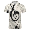 thumbnail image 4 of Musical Notes Men Zipper T-shirt Summer Casual Short Sleeve T-shirt Top, 4 of 7