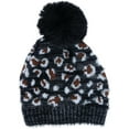 thumbnail image 2 of CTM Girl's 7-14 Leopard Print Winter Pom Hat and Glove Set by Connex Gear, 2 of 3