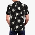 thumbnail image 3 of Balery Rose Flowers Printed Men’s Short Sleeve Polo Shirt, Midweight Men's Shirt,Golf Polo shirts -Small, 3 of 8