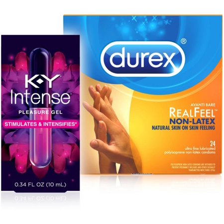 Durex Durex Avanti Bare RealFeel Non-Latex Condom, 24 ct & K-Y Intense Pleasure