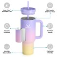 thumbnail image 3 of GEDUX 1200ml Tumbler with Handle, 2-in-1 Leak Proof Lid (Straw/Flip), Insulated Water Bottle, Stainless Steel Tumbler with Non-Slip Silicone, Wide Mouth Travel Mug Cupholder Friendly, 3 of 7