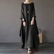 thumbnail image 1 of Puntoco Vestido Camisero Informal De Verano Para Mujer, Suelto, Con Cuello Redondo, Manga Corta, Color Liso, Vestido Camisero De Algodón Y Lino, Negro Xl,Regalos Para Mujer Joven, 1 of 3
