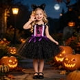 thumbnail image 2 of 2026 Girls Halloween Themed Glitter Tutu Dress Set, Kids Party Outfit with Cat Ear Headband for Holiday Dress Up 12M-12Y, 2 of 8