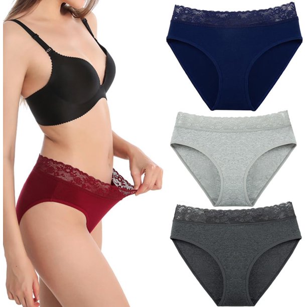 Pantalones triangulares para mujer, bragas de encaje, ropa interior de cintura alta, ropa interior Sexy de algodón puro sin costuras, suave y cómoda para mujer