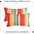 thumbnail image 2 of Juego de fundas de almohada impermeables para exteriores Pyonic de 30 x 51 cm a rayas, 2 of 7