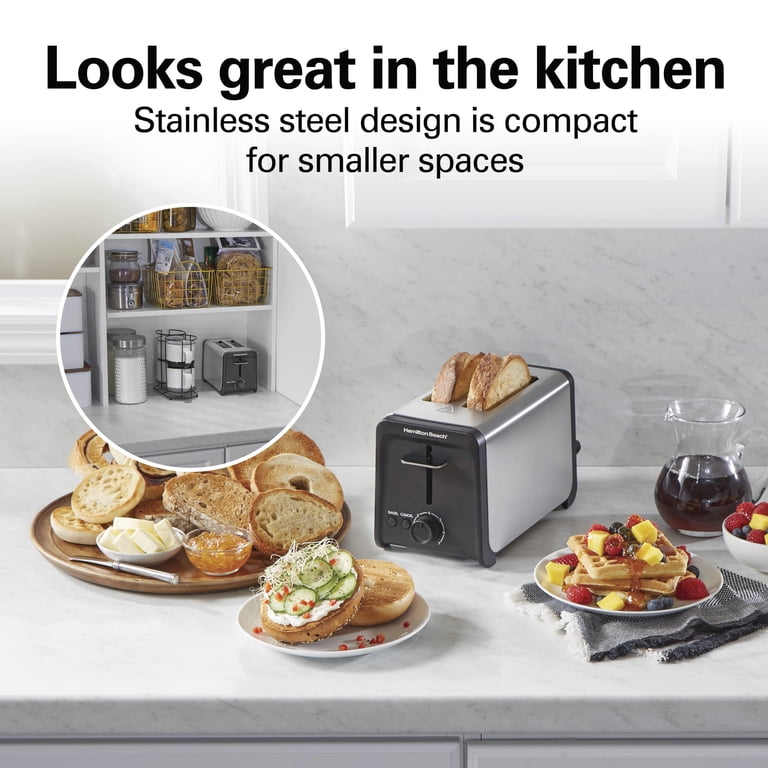 Hamilton Beach 2 Slice Toaster, Wide Slots, Bagel Function, Toast