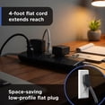 thumbnail image 6 of GE Surge Protector Power Strip with USB Ports, 4 Ft Braided Extension Cord, 1500 Joules, 8 Outlet Extender, 2 USB C, 1 USB A, Flat Plug, Black, 86725, 6 of 6