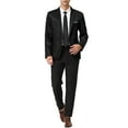 thumbnail image 2 of INSPIRE CHIC Men's Dress Slim Fit Blazer Single Breasted One Button Prom Suit Sports Coat M Black, 2 of 7