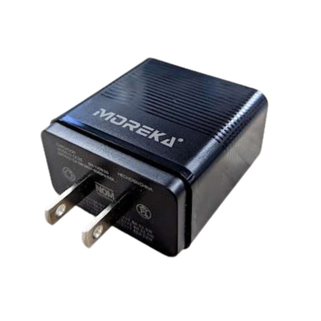 Cargador Turbo 68W Moreka CC24 3 puertos 22.5W QC 3.0 Negro