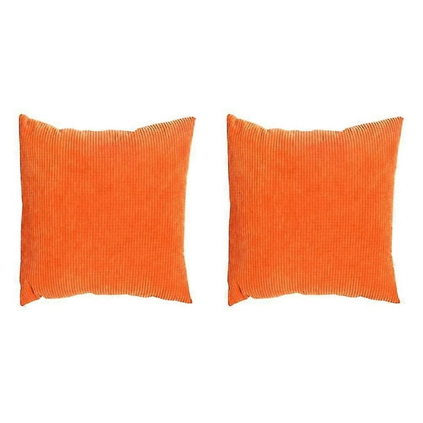 Paquete de 2 fundas de cojín cuadradas decorativas de pana suave