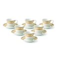 thumbnail image 3 of Lorren Home Trends 12 Pièces 2oz Tasse à Expresso et Soucoupe Ensemble, Service pour 6, Or, 3 of 3