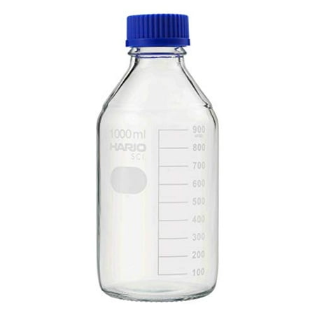 

HARIO Heat-resistant screw cap bottle (medium bottle) With lid and drain ring GL-45 1000mL/62-9920-27