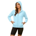 thumbnail image 5 of Women's Hooded Raglan Lightweight Waterproof Sun Protection Zip Up Outdoor Jacket,S,Women's Plus Size, 5 of 9