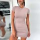 thumbnail image 4 of Vestido bodycon para mujer Spicy Girl Cuello redondo Túnica Vestido corto Traje básico de calle, 4 of 7