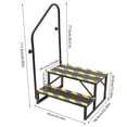 thumbnail image 4 of 2-Step Steel RV Steps Hot Tub Steps with Handrail ＆ Reflective Strip, 4 of 9