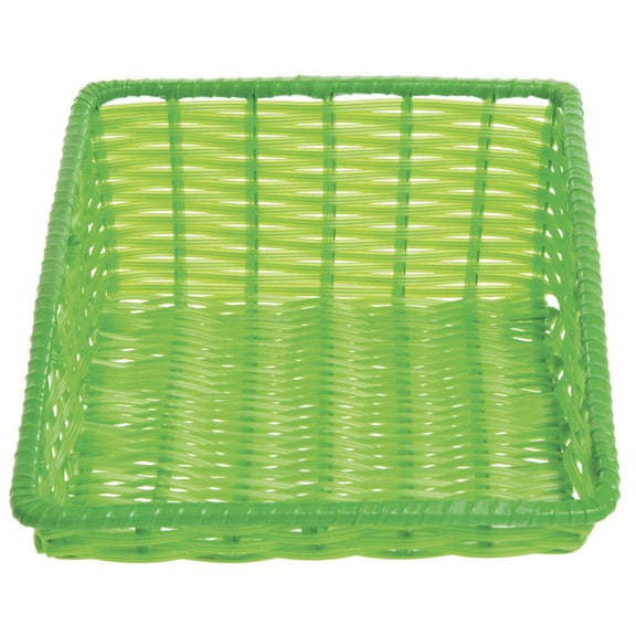 HUBERT® Green Wicker Produce Display Basket - 11-1/2"L x 16"D x 1 1/2" to 5"H