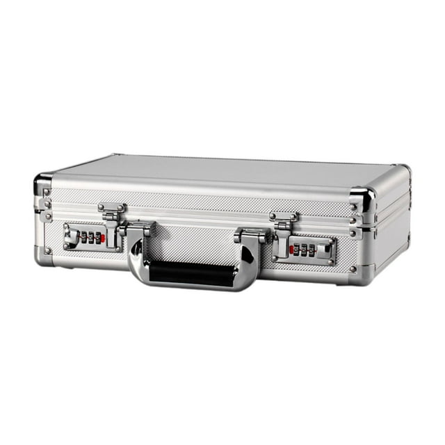 Colaxi Aluminum Alloy Case Secure Equipment Carrying Case Lockable Lockable Storage Case Password Lock Briefcase for Travel Equiment Argent with Sponge