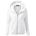 thumbnail image 2 of HLKJKLS Long Sleeve Shirts For Women Hooded Sweater Coat Winter Warm Zipper Outwear Polyester Comfortable White S-5Xl, 2 of 5
