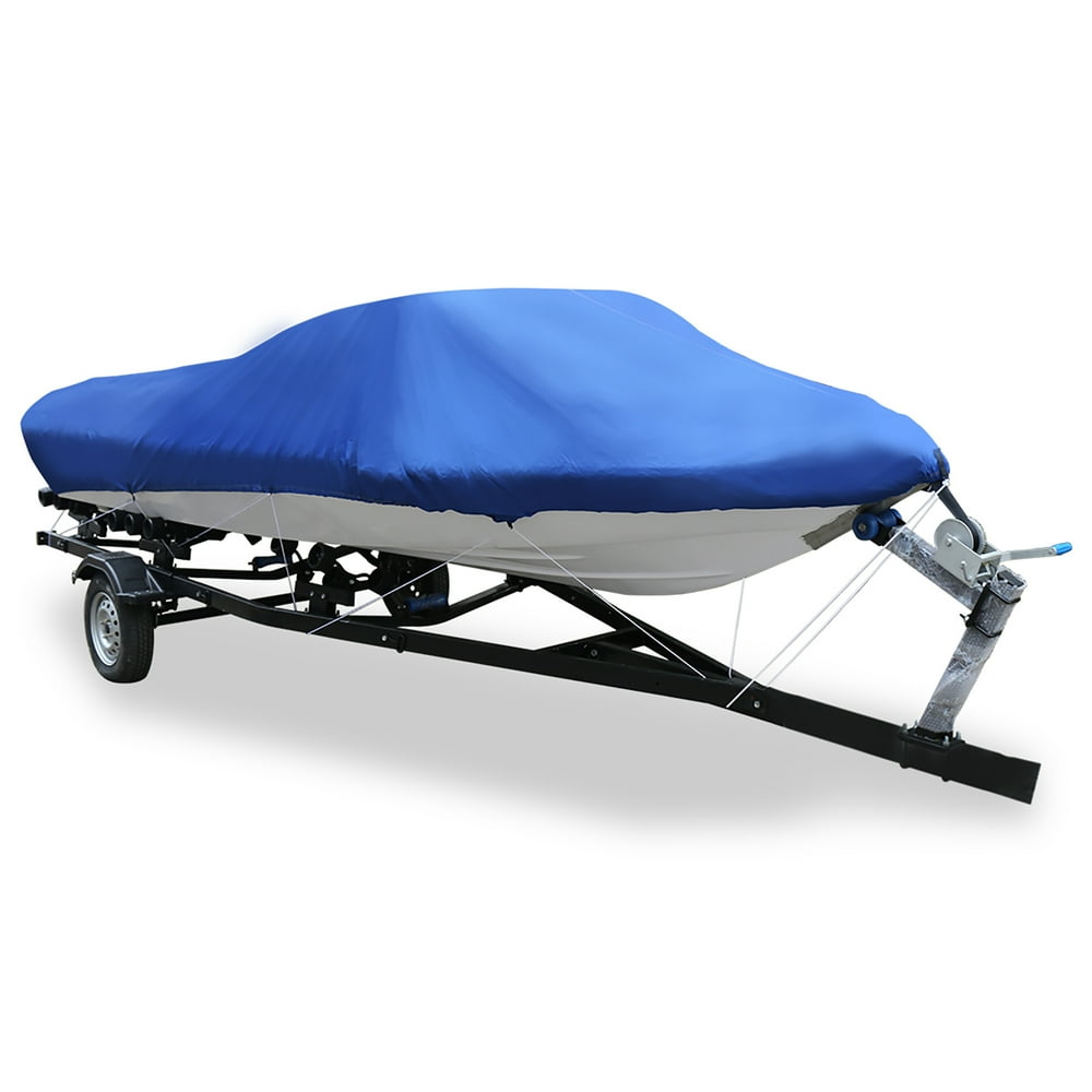 210D Waterproof Trailerable VHull Boat Cover, Blue