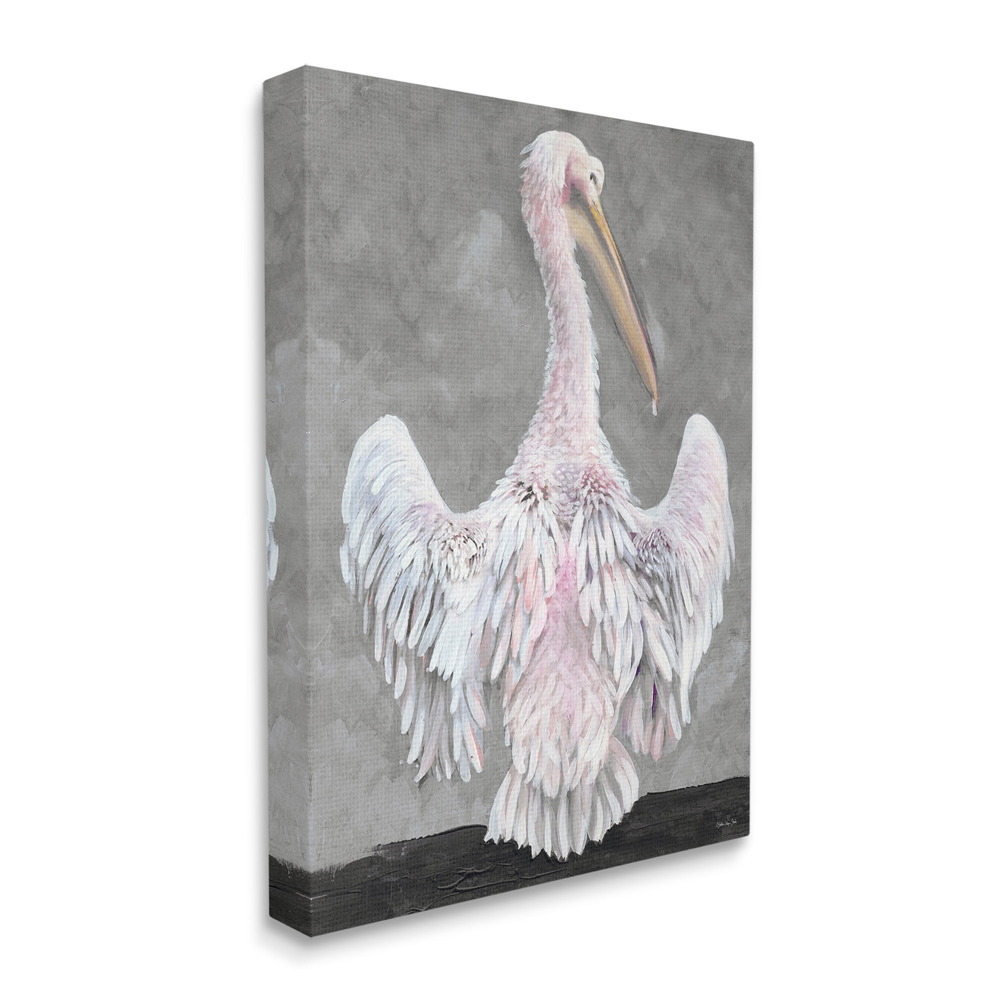 Stupell Industries Pelican Flapping Wings Animals & Insects Painting Gallery Wrapped Canvas Art Print Wall Art, 30 x 40