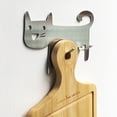 thumbnail image 3 of Wall Mounted Hook, Stainless Steel Cat Adhesive Wall Hook Keys Hanger for Kitchen Bathroom, 3 of 8