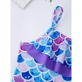 thumbnail image 5 of Sholeno Girls One Piece Swimsuit Hawaiian Ruffle Swimwear UPF 50+ Quick Dry Beach Bathing Suit Colorful Fish Scales 14, 5 of 7
