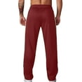 thumbnail image 4 of BXINGOHAI Casual Chinos Sweatpants For Men Striped Resistant Jogger Pants Breathable Drawstring With Pocket Pants Athletic Running Hiking Pants Red,S, 4 of 5
