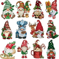 24 Pcs Christmas Gnome Wooden Hanging Ornaments Gnome Wood Ornaments For Christmas Tree Gnome Tree Decor 2D Wood Design