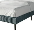 thumbnail image 5 of Castle Place Modern Wingback Corduroy Velvet Upholstered Queen Platform Bed, Light Blue, 5 of 11