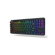 FNATIC miniStreak - LED Backlit RGB Mechanical Gaming Keyboard - Cherry MX Red Switches - Small Compact Portable Tenkeyless Layout - Ergonomic Wrist Rest - Pro Esports Gaming Keyboard