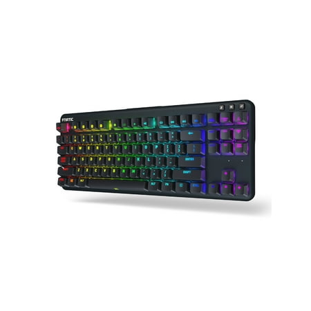 FNATIC miniStreak - LED Backlit RGB Mechanical Gaming Keyboard - Cherry MX Silent Red Switches - Small Compact Portable Tenkeyless Layout - Ergonomic Wrist Rest - Pro Esports Gaming Keyboard