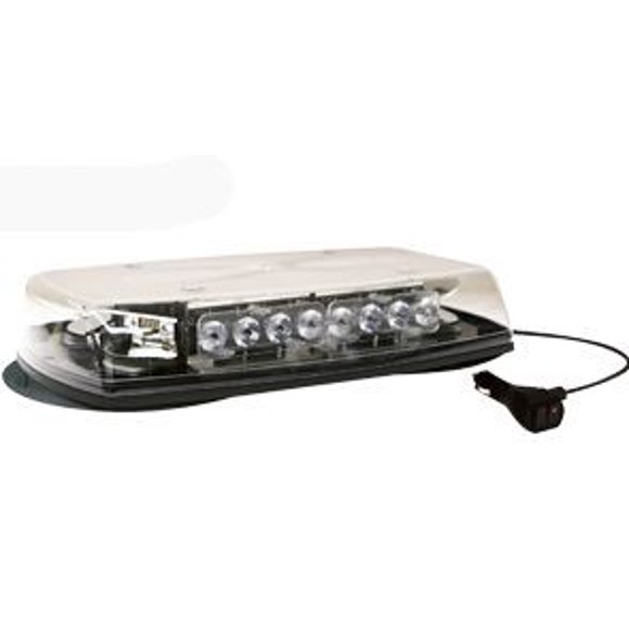 Ecco Electronic Feu de Signalisation 5597CA Reflex; Mini Bar; Montage Permanent; Ambre LED; Lentille Claire; 18 Motifs de Flash; 12 à 24 Volts DC