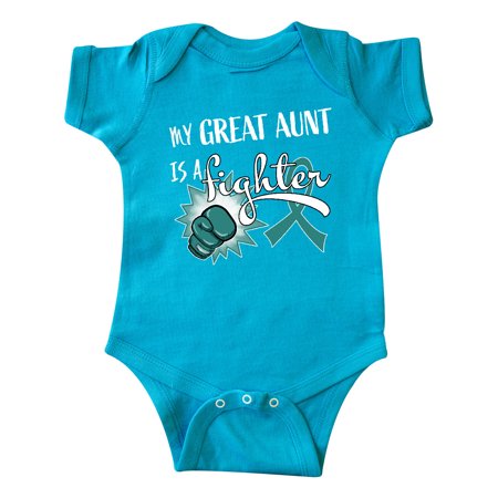 

Inktastic Ovarian Cancer Awareness- My Great Aunt Is a Fighter Gift Baby Boy or Baby Girl Bodysuit
