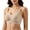 Khaki, variant on Womens Wireless Bras Soft Full Coverage Vertical Ribbed Adjustable Straps Tshirt Bras Seamless Supportive Push Up Padded Everyday Bra White M