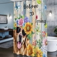 thumbnail image 5 of Shower Curtain for Bathroom Welcome to Spring Words Waterproof Bath Curtains Shower Curtains with Hooks,Farm Cute Dog Flowers Bathroom Curtain Privacy Drapes for Bathtubs Toilet 36x72in, 5 of 9