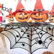 Halloween Lace Tablecloth Black Spider