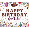 thumbnail image 4 of Western Theme Happy Birthday Banner Girls Rodeo Birthday Decoration Floral Design for Kids Party Outdoor Event Celebration, 4 of 6