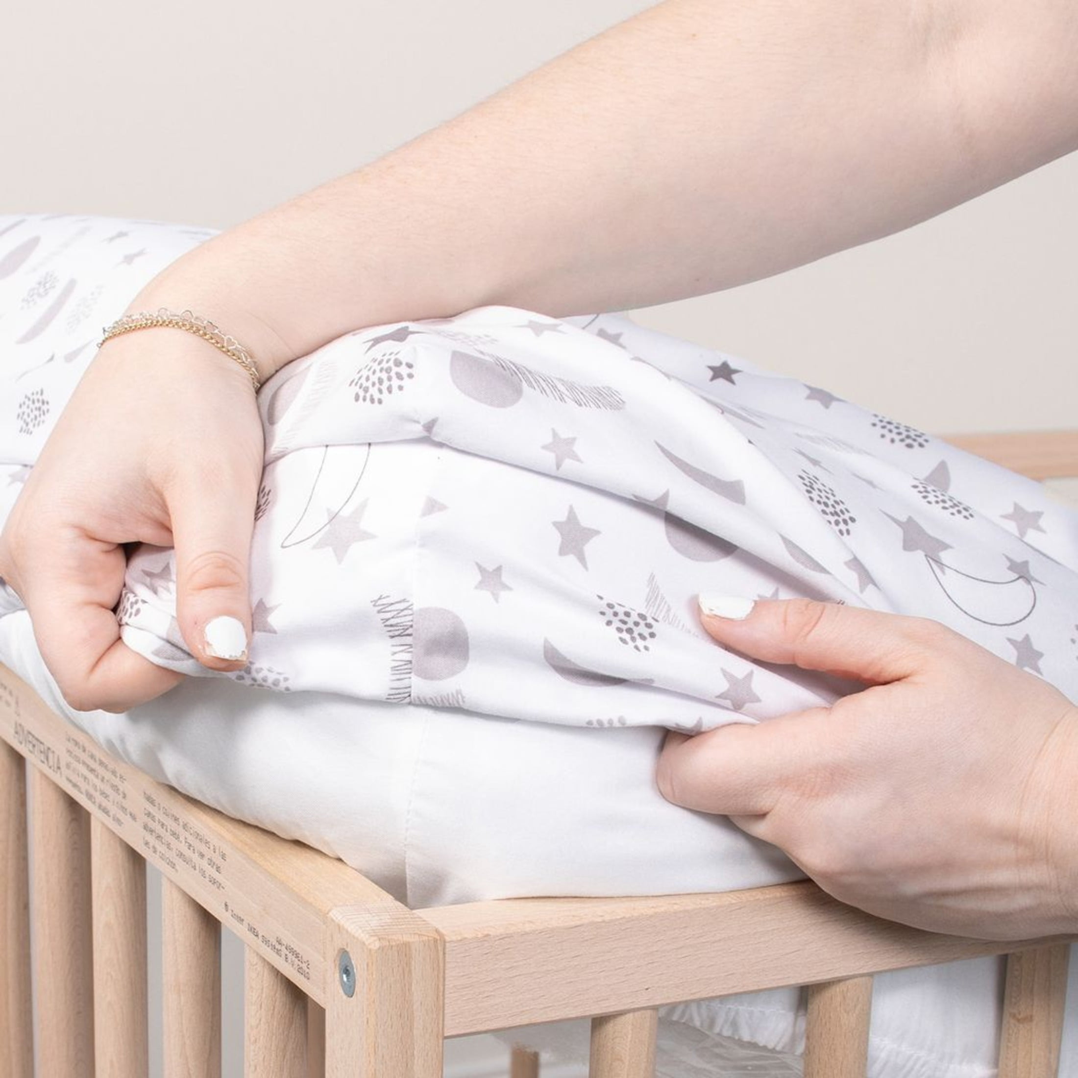 The Peanutshell Gray Celestial Galaxy Microfiber Sheet Sets, Crib, Washable (4 Pieces )