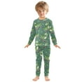 thumbnail image 3 of joogoo Cartoon Crocodile on Skateboard 2 Piece Long Sleeve Tee and Pants Cotton Pajama Set 3T, 3 of 7