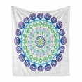 thumbnail image 1 of Rainbow Mandala Soft Flannel Fleece Blanket, Boho Rosette Pattern with Hearts and Star Ornamental Oriental Composition, Cozy Plush for Indoor and Outdoor Use, 50" x 60", Multicolor, by Ambesonne, 1 of 6