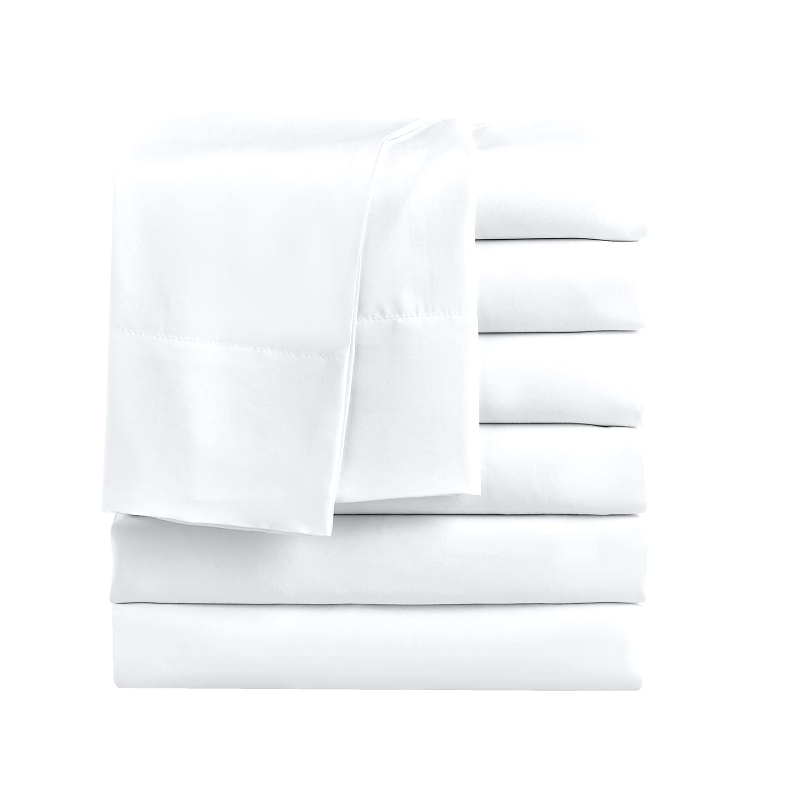 Queen Flat Sheets Only, Pack of 6, Soft Microfiber Bedding Sheets for