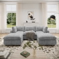 thumbnail image 4 of bokifol 100.5"Modular Sectional Sofa with Movable Ottomans,U Shaped Cloud Couch for Living Room,Light Grey, 4 of 18