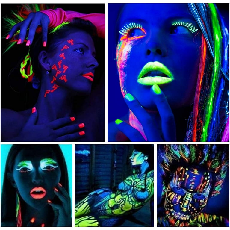 Glow in The Dark Powder Pigment Luminous Dye Set,6 Fluorescent