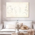 thumbnail image 2 of Elephant Stock One Line Woman Wall Art - Horizontal Canvas Wall Art - Living Room Wall Decor - People Canvas - Beige And White Decor - 51" x 34", 2 of 8